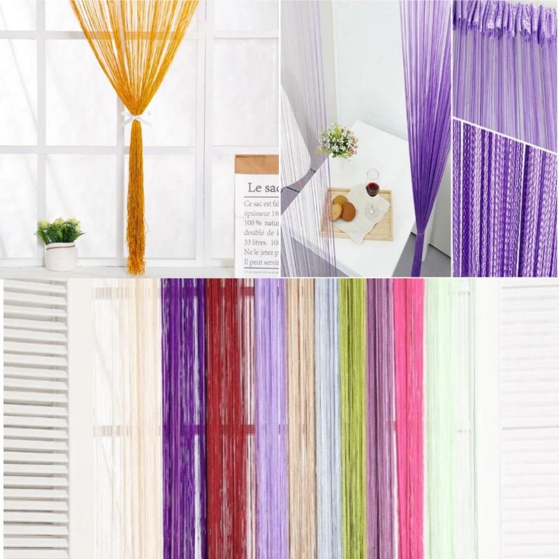 2026 300X200CM Thread Curtains Screen Ribbon String Divider Blind for Living Room Door Wall Window Panel Tassel Curtain