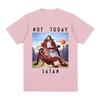 Harajuku Casual Tshirt Not Today Satan Jesus Vs Satan In T Shirt Fashion Casual Loose T Shirts Print Cotton Streetwear Unisex