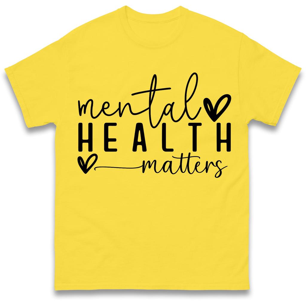 Футболка с надписью 'Mental Health Matters' Мужские Женские Унисекс Топы Футболки