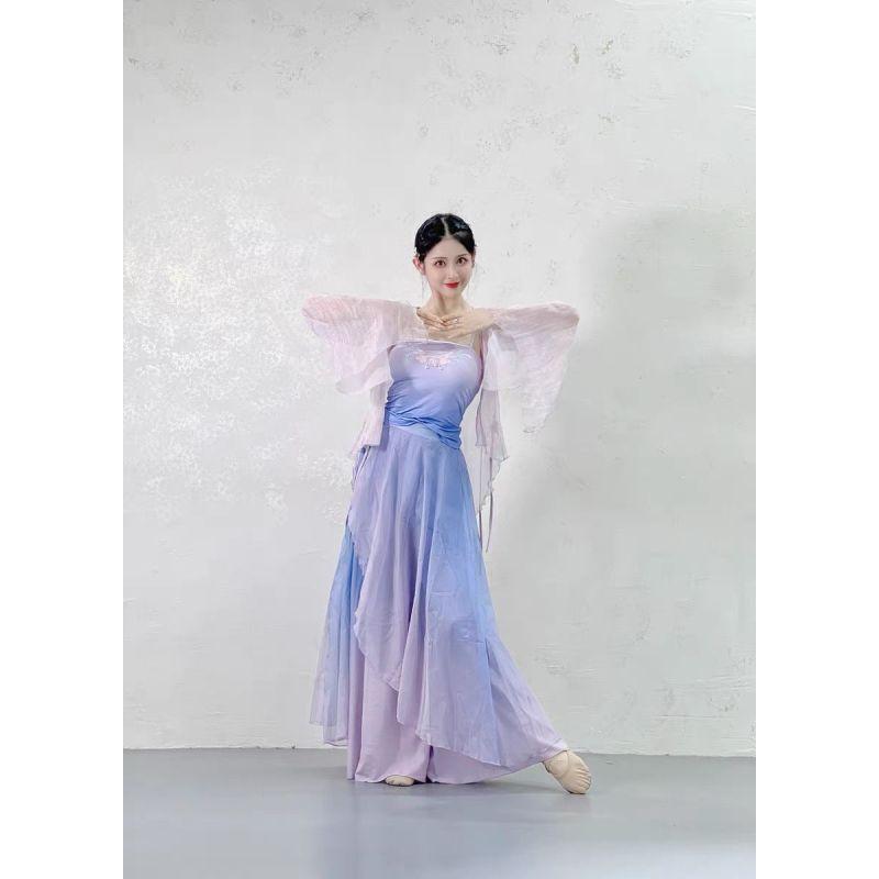 Классическая танцевальная одежда Фиолетовые широкие брюки Китайский современный танец Одежда для выступлений