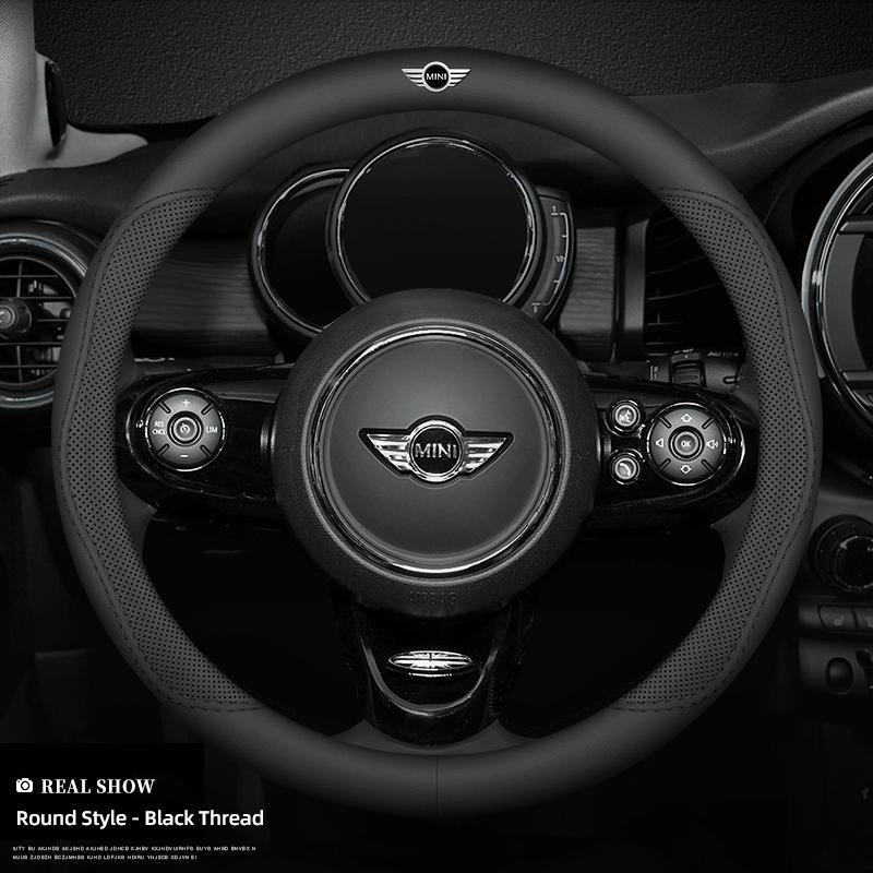 Car Steering Wheel Cover Breathable Leathe Non-Slip Protector For MINI JCW Cabrio Cooper Countryman Aceman Clubman Coupe F57