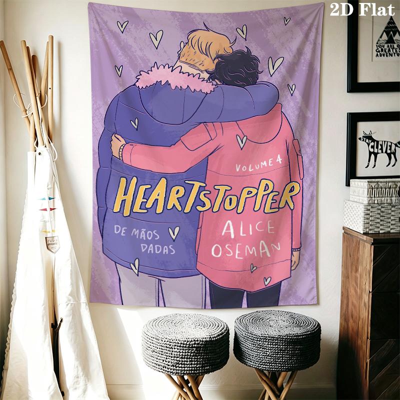 Heartstopper anime1 Wall Tapestry Aesthetic Wall Hanging Printed Fabric Blanket Decorative Tapestries for Bedroom Living Room Home Decor