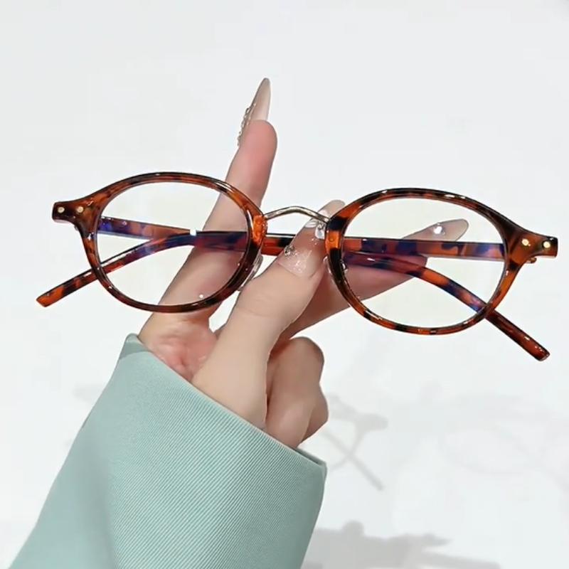 Retro Anti-Blue Light Reading Glasses Oval-Shaped Ultra Light High-End High-Definition Eyeglasses For Men And Women 0 To +4.0