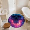 Flame Skull,Round Area Rug,Carpet Rug for Living Room Bedroom Sofa Playroom Decor,Non-slip Floor Mat