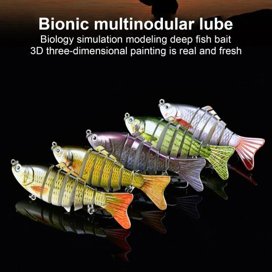 1/2/3/5Pcs 10CM/15.5G Multi-Jointed Fishing Lure with Hooks Realistic 7-Section Swimbait Plastic Artificial Bait Freshwater Saltwater Accessories