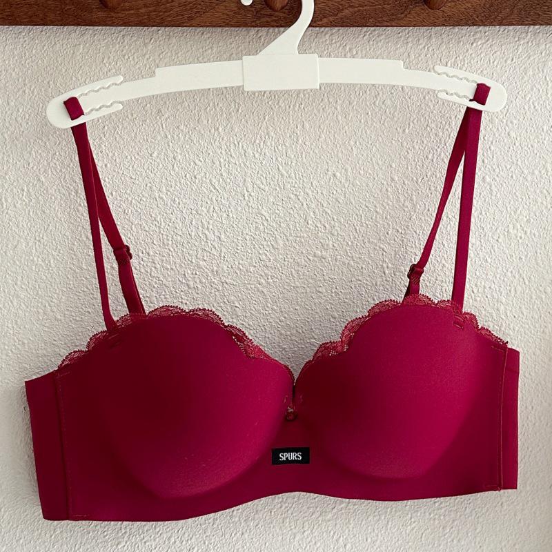 Seamless Thin Strap Push-Up Bra for Small Busts - Wirefree, Anti-Sagging, Enhances Size for a Sexy Look