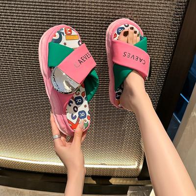 Мода 2024 Корейский стиль Мода Пляжные шлепанцы Женские сандалии-римлянки на платформе с перекрестными ремешками и пряжкой Летняя обувь Женские сандалии Обувь