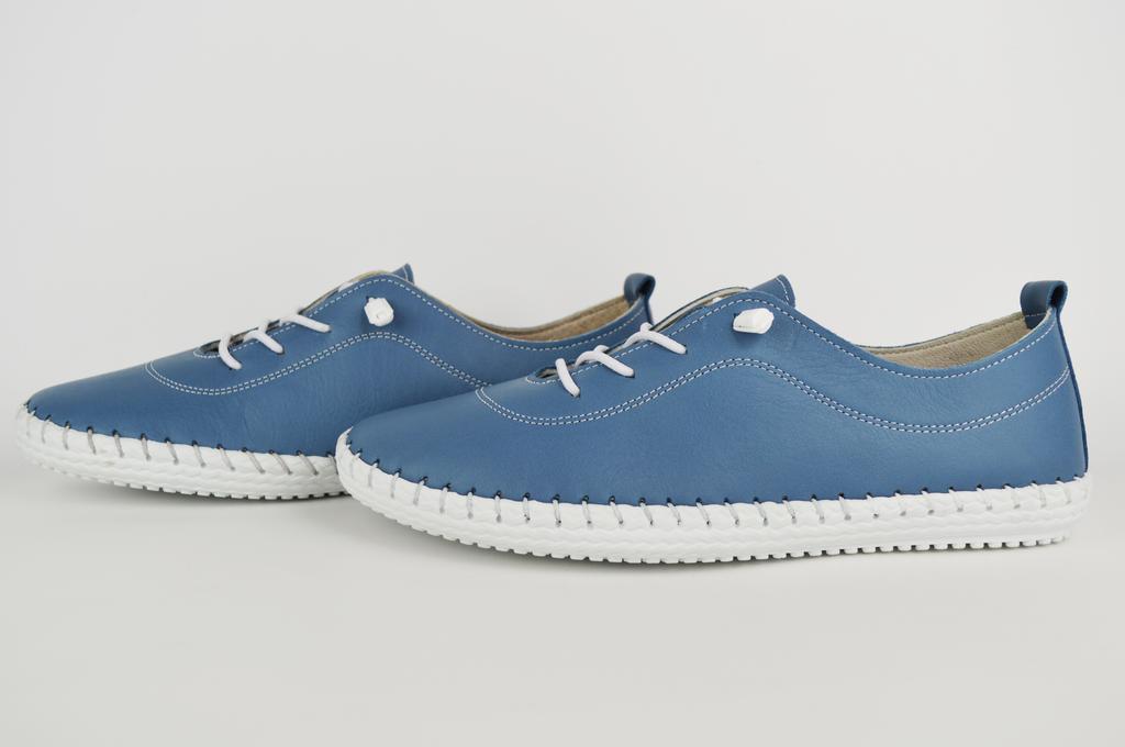 Мокасины кожаные Evromoda 007115 36 Голубой