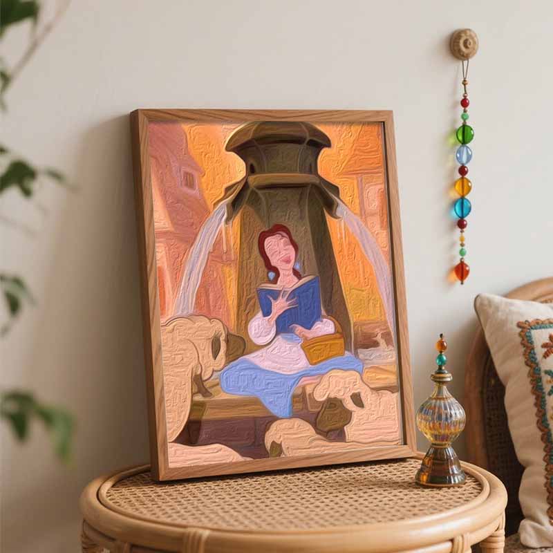Disney Цифровая масляная живопись Красавица читает книгу картина искусство ручная работа DIY подарок украшение дома