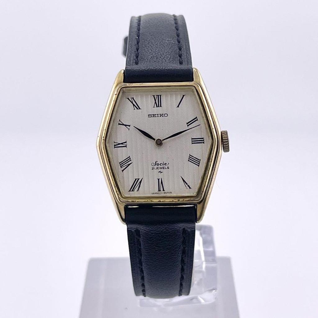 [USED] Working Seiko Socie Hexagon Manual Wind Watch 11-8090