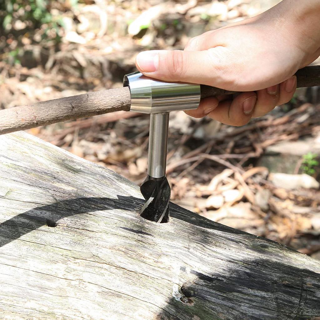 Портативная дрель для улицы, инструмент для перфорации дерева, ручная дрель из углеродистой стали, сверло для выживания, самонарезное сверло для выживания в походе