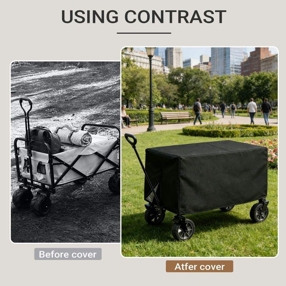 Rectangle Wagon Protective Cover Oxford Cloth Folding Cart Cover Durable Trolley Cover Fishing