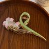 1 шт. Женская разноцветная заколка для волос из сплава в форме цветка и листа с искусственным жемчугом, подходит для повседневного использования, в стиле бохо, на День святого Валентина, летние заколки-крабы