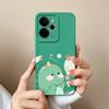 Cover Case For Oppo Realme 14T 14 14X Narzo 10 30 60 P3 C75x A5 Pro Cute Cartoon Dinosaur Pattern Liquid Silicone Anti Fingerprint Shell For Oppo Capa