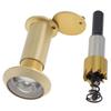 Solid Brass 16mm Door Peephole 200 Degree HD Lens Privacy Cover Titanium Drill Bit Heavy Duty Universal 35-55mm Door