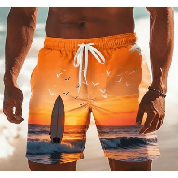 Men's Hawaiian beach shorts, casual shorts for seaside vacations, comfortable for sports and leisure