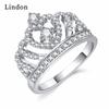 Lindon Classic Copper Alloy Zircon Ring Ladies Jewelry Wedding Promise Party Gift