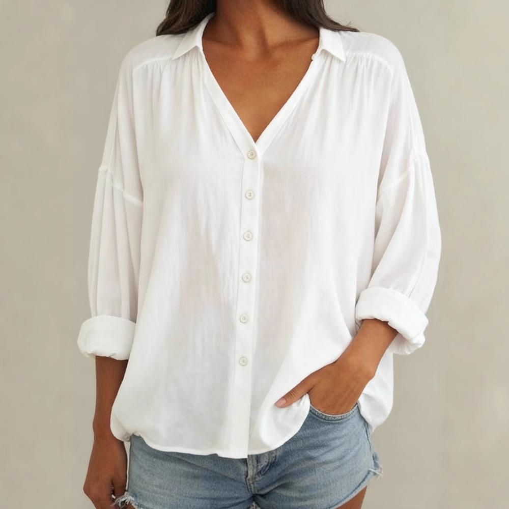 2025 Новая женская повседневная рубашка с воротником, длинным рукавом, обычный кардиган, многоцветная женская рубашка