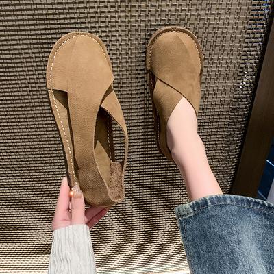 Мода 2024 Женская обувь Сандалии Плоские кроссовки на низком каблуке Повседневные гладиаторы Мокасины на босу ногу Слипоны Лето Весна Удобные по Акция