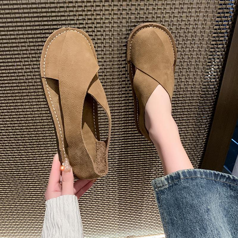 Мода 2024 Женская обувь Сандалии Плоские кроссовки на низком каблуке Повседневные гладиаторы Мокасины на босу ногу Слипоны Лето Весна Удобные по Акция