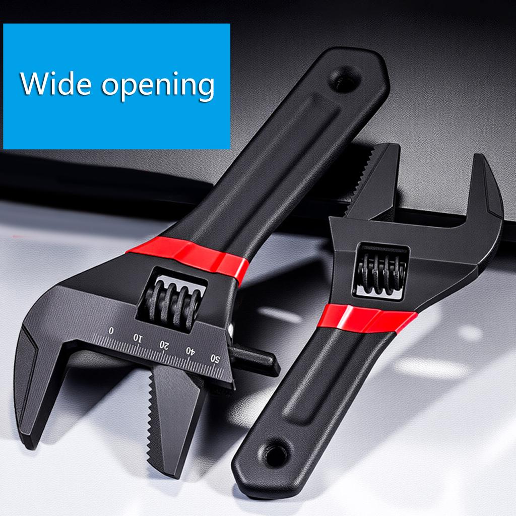 Разводной ключ с большим зевом, стальной гаечный ключ для сантехники в ванной комнате и труднодоступных мест, из высокопрочной легированной стали