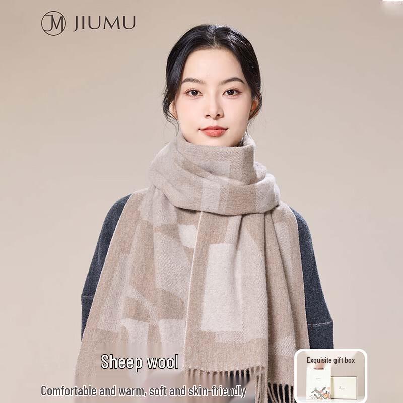 JIUMU Женский шарф и шаль из чистой шерсти