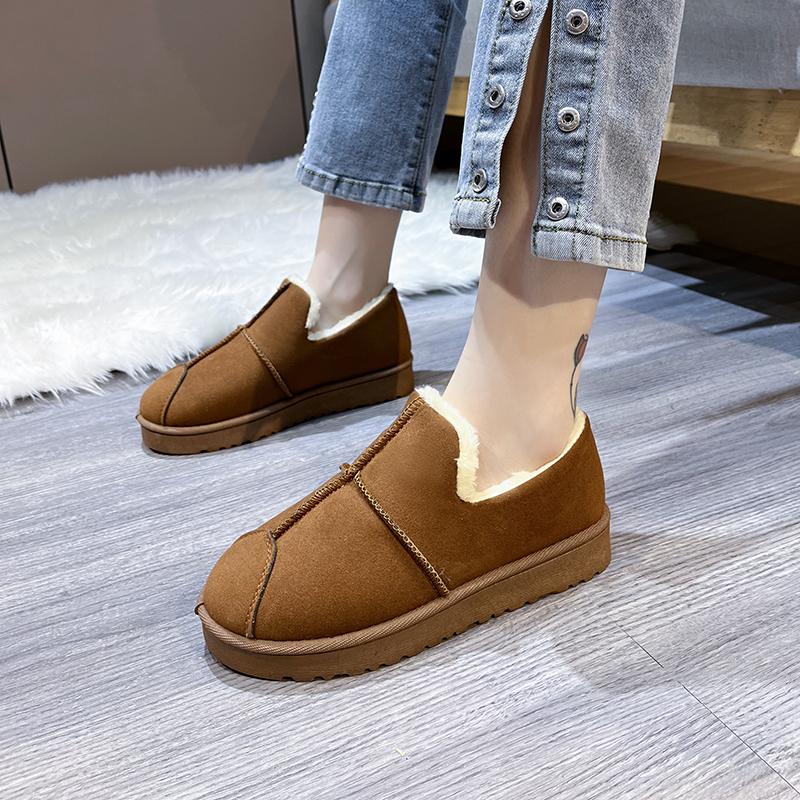 Модные AJGS 2024 Зимние ботинки Женские короткие утепленные хлопковые ботинки Нескользящие Зимняя новая обувь Студенческая женская обувь Черные ботинки