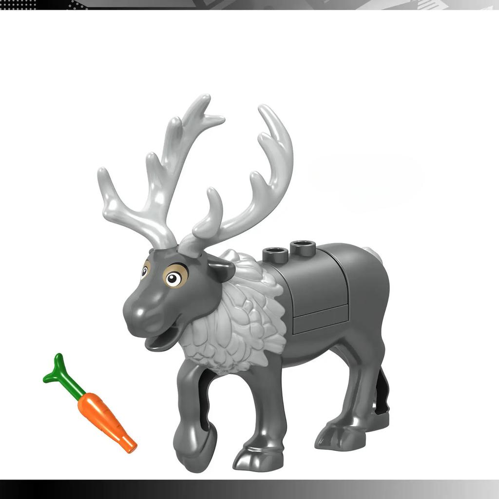 Compatible with Small Particle Building Blocks Animal Woolly Mammoth Saber-toothed Tiger Elk Boar Sheep Bear Horse Shark