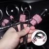 Автомобильное зарядное устройство 5 В 2,1 А, двойной USB-порт, быстрый адаптер, розовый, декор автомобиля, стайлинг автомобиля, автомобильные аксессуары с бриллиантами, интерьер для женщины