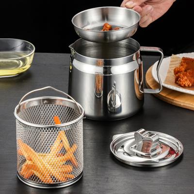 Фильтр-кастрюля из нержавеющей стали объемом 1,5/2 л с корзиной для фритюрницы, большая