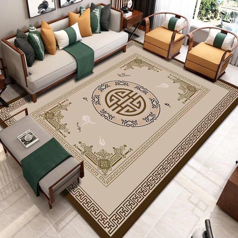 Chinese Style Living Room Rug with Flower Bird Painting Pattern Carpet Lounge Soft Carpet Waterproof Anti-slip Customizable