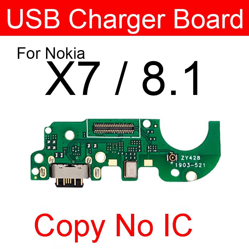 USB ChargerJack Plug Board For Nokia 8.1 X7 TA-1131 Charging Port Dock Connector Mic Microphone Flex Cable Board Repair Parts