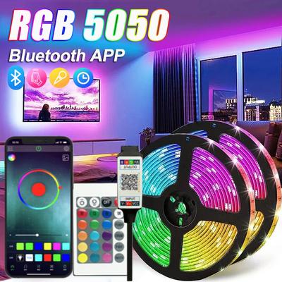 Светодиодная лента USB 5V 5050 RGB Светодиодная лента Bluetooth Wifi Приложение Пульт дистанционного управления Светодиодный комнатный свет 0,5-30 м Подсветка Ленточное освещение Лампа
