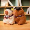 Cute Graduation Capybara Plush Toy with Doctor Hat Kawaii Soft Capybara Pillow for Party Decor And Gift
