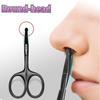 Unisex Stainless Steel Black Round Head Safe Nose Hair Scissors (Do Not Hurt Nose)