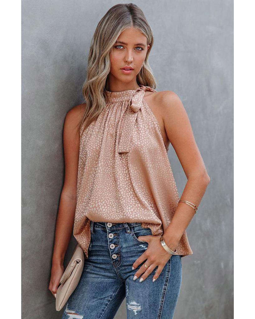 Azura Exchange Майка с леопардовым принтом и воротником-стойкой