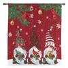 Christmas Gnome Snowflake Robin Red Sheer Curtains for Living Room Decoration Window Curtains Kitchen Tulle Voile Curtains