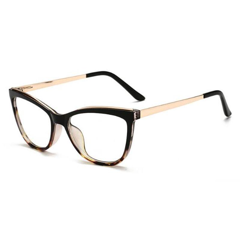Diopter 0 -0.5 -0.75 -1.0 -1.5 -2.0 -3.0 To -8.0 Myopia Glasses Anti Blue Light Cat Eye Big Frame Prescription Eyewear