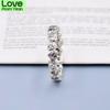 Original Forever More Love Heart With Crystal Rings For Women 925 Sterling Silver Ring Wedding Party Gift Jewelry