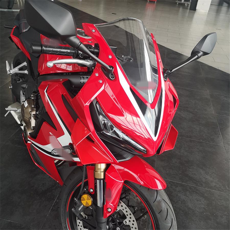 2X Motorcycle Front Fairing Winglets Side Wing Cover Red For 19-21 Honda CBR650R