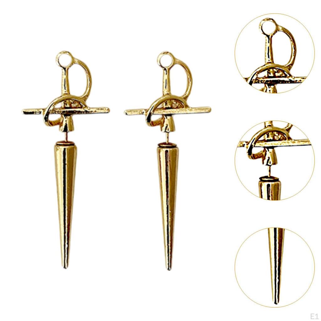 Gothic Sword Earrings Dagger Retro Style Alloy Halloween Jewelry