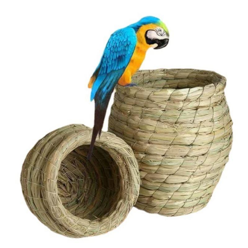 Ручная работа, плетеное из травы птичье гнездо, попугай Сюань Фэн, колибри, подвесной птичий домик, товары для домашних животных, игрушки для домашней птицы, травяное гнездо, гнездовой ящик