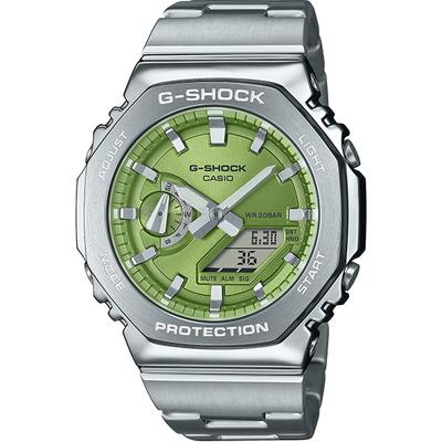 Мужские часы G-SHOCK GM-2110D-3AJF [G-SHOCK цифровая аналоговая комбинированная модель] круглые серебристые