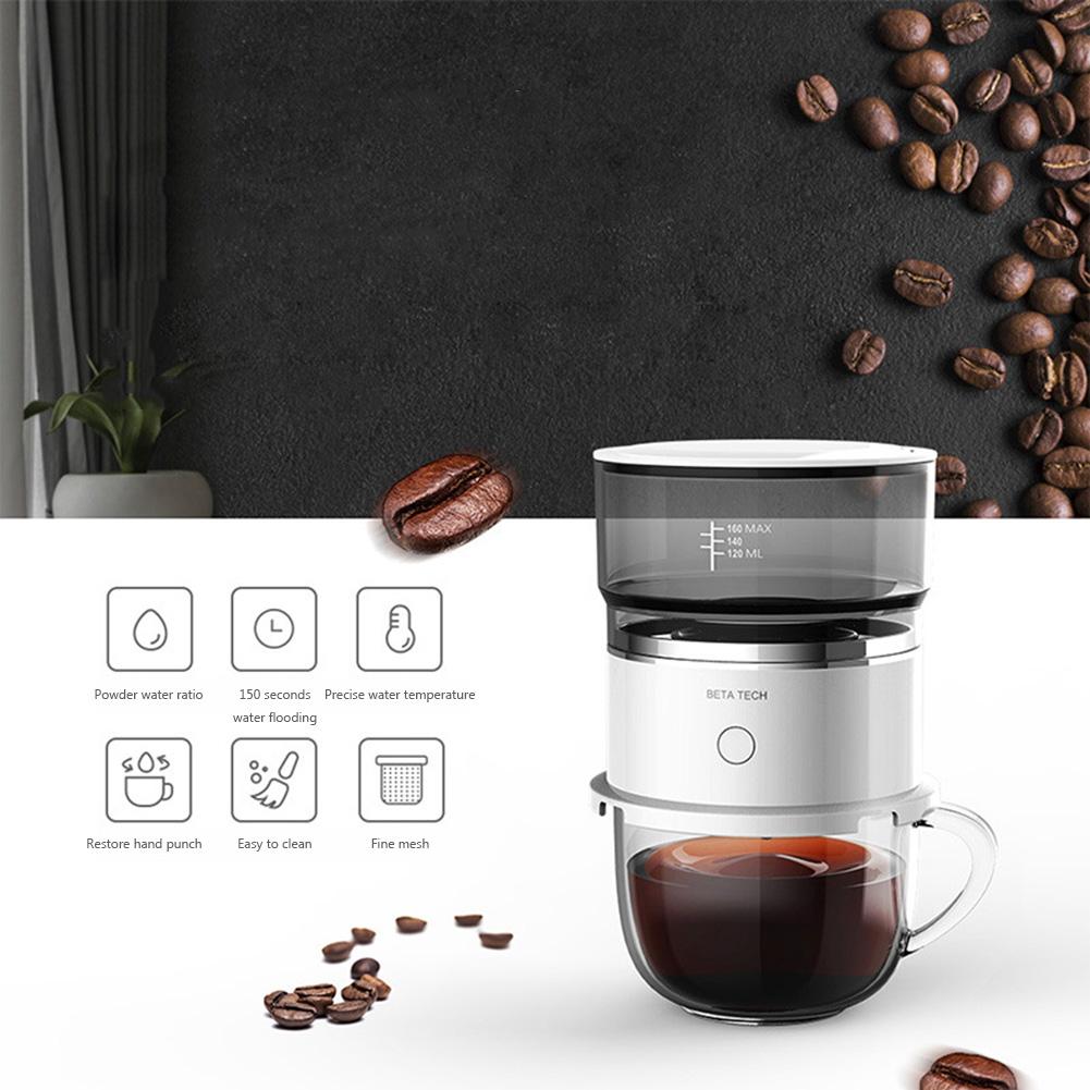 Electric Coffee Maker Portable Automatic Drip Coffee Maker 304 Stainless Steel Mini Coffee Machine for Camping Travel Office