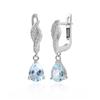 Великолепные женские серьги из стерлингового серебра 925 пробы с натуральным небесно-голубым топазом, грушевидные драгоценные камни 6*8 мм, изысканные ювелирные изделия для подарка на день рождения, банкет