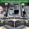 Premium Leather 2 PC Car Seat Gap Filler Organizer, Multifunctional Car Seat Organizer With Cup Holder For Drink,Car Leather Cup Holder Gap Bag Front