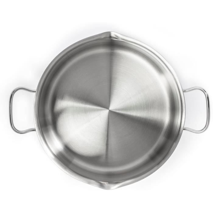Faitout - tefal - duetto a7054663 - acier inoxydable 18/10 - 24 cm - couvercle filtrant en verre