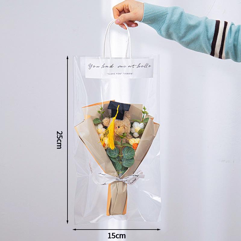 Доктор Мишка Graduation Букет из вязаных крючком цветов Искусственный подсолнух Ручная вязаная композиция в подарочном пакете Подарок выпускникам