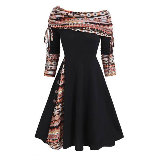 Красивое осеннее платье с длинными рукавами, теплое женское платье средней длины с ремешком