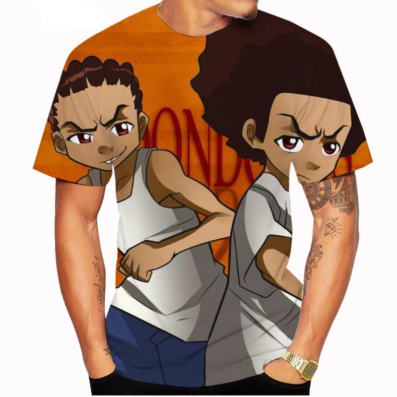 Летняя новая модная унисекс футболка с коротким рукавом Craig Smokey x Boondocks Huey